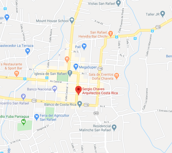 Ubicación de las Oficinas Sergio Chaves Arquitectos Costa Rica